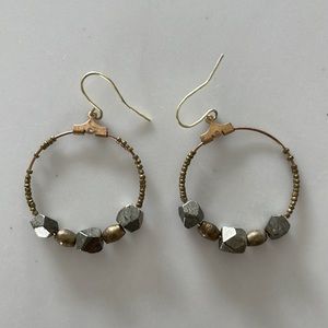 Brass and Hematite Hoops